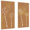 vidaXL Sodo sienos dekoracija, 2 dalių, 105x55cm, corten plienas