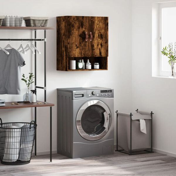 vidaXL Sieninė spintelė, dūminio ąžuolo, 60x31x70cm, apdirbta mediena