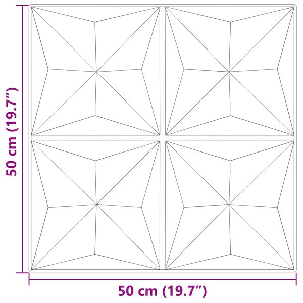 vidaXL Sienų plok&scaron;tės 12 pcs Origami Beton 50 x 50 cm XPS Putplastis