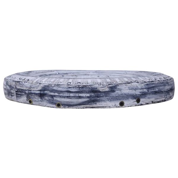 vidaXL Veidrodis, baltos spalvos, 50cm, perdirbta guminė padanga