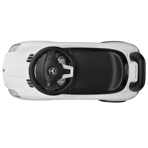 vidaXL Kojomis varomas vaikiškas automobilis, baltos spalvos