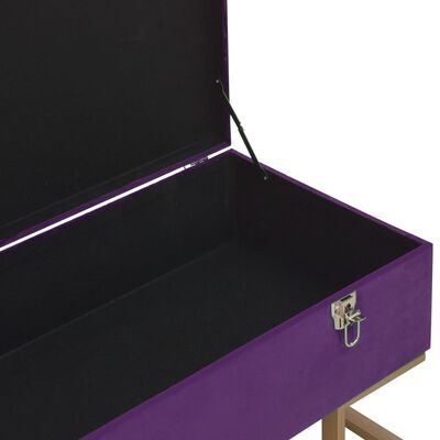 vidaXL Suoliukas su skyriumi daiktams, violetinės sp., 105cm, aksomas