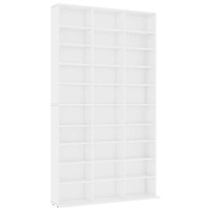 vidaXL Spintelė kompaktiniams diskams, balta, 102x23x177,5cm, mediena