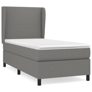 vidaXL Lova su spyruoklėmis ir čiužiniu, tamsiai pilka, 80x200 cm