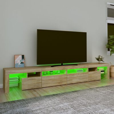vidaXL Televizoriaus spintelė su LED apšvietimu, ąžuolo, 260x36,5x40cm