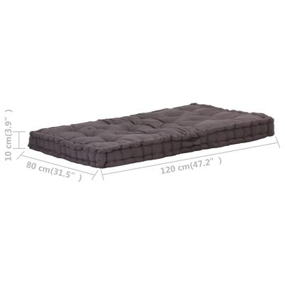 vidaXL Grindų/paletės pagalvėlės, 2vnt., antracito spalvos, medvilnė