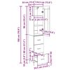 vidaXL Auk&scaron;tas spintelė su stalčių Juodas ąžuolas 34,5 x 34 x 180 cm