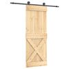 vidaXL Slankios durys Natūrali ir juoda 80 x 210 cm