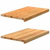 vidaXL Palangės, 2 vnt, &scaron;viesiai rudos, 70x40x2 cm, ąžuolo medienos