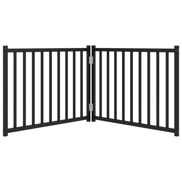 vidaXL Varteliai &scaron;unims, 2 segmentai, juodi, 160cm, eglės masyvas