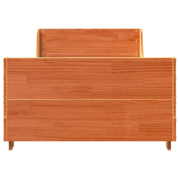 vidaXL Lovos rėmas su be čiužinio, ruda, 75x190cm, pušies masyvas