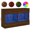 vidaXL Sieninė TV spintelė su LED lemputėmis, ruda, 98,5x30x60,5cm