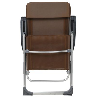 vidaXL Sulankstomos kempingo kėdės, 4 vnt., rudos, aliuminis