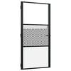 vidaXL Stiklinės durys 102,5 x 3,5 x 201,5 cm Aliuminis Juoda