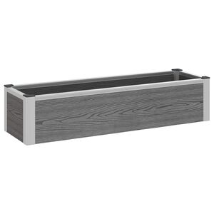 vidaXL Paauk&scaron;tinta sodo lova Pilka 100 x 30 x 22 cm WPC ir aliuminis