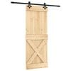vidaXL Slankios durys 80 x 210 cm Natūrali ir juoda