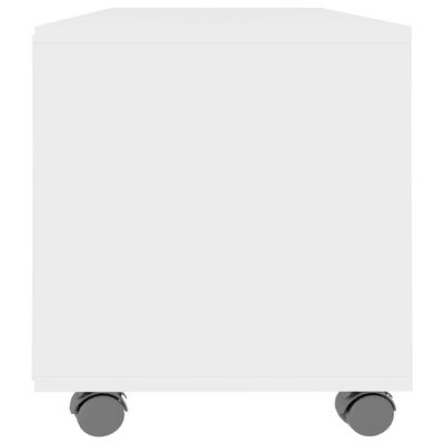 vidaXL Televizoriaus spintelė su ratukais, baltos sp., 90x35x35cm, MDP