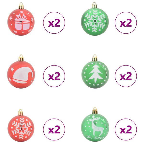 vidaXL Kalėdinių Kraitės Rinkinys 40 pcs Auksinė ir raudona Plastmasė