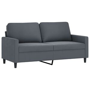 vidaXL Dvivietė sofa, tamsiai pilkos spalvos, 140cm, aksomas