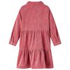 Vaikiška suknelė ilgomis rankovėmis, sendinta rožinė, velvetas,