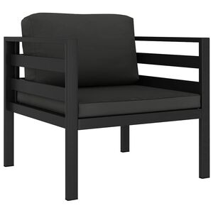 vidaXL Vienvietė sofa su pagalvėlėmis, antracito spalvos, aliuminis