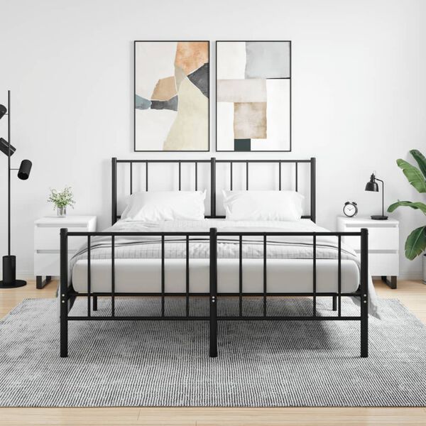 vidaXL Naktinės spintelės, 2vnt., baltos, 40x35x50cm, apdirbta mediena