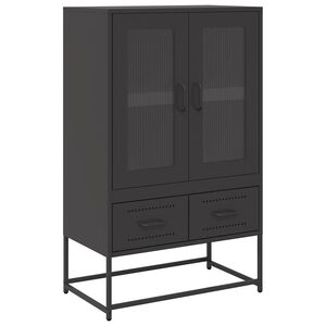 vidaXL Komoda, juodos, 68x39x111,5 cm, plienas