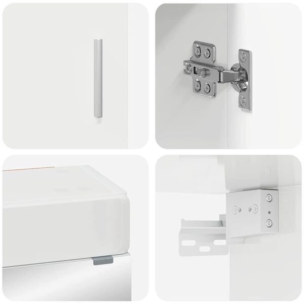 vidaXL Vonios baldų rinkinys su stalčių TULUM Auk&scaron;tai blizganti balta