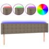 vidaXL Galvūgalis su LED, taupe spalvos, 203x16x78/88cm, audinys