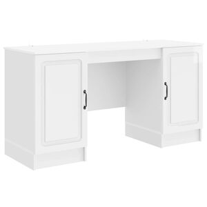vidaXL Stalas Itin blizgi balta 142,5 x 50 x 75 cm Apdirbta mediena