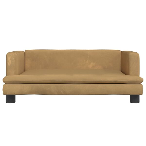 vidaXL Vaiki&scaron;ka sofa, rudos spalvos, 80x45x30cm, aksomas