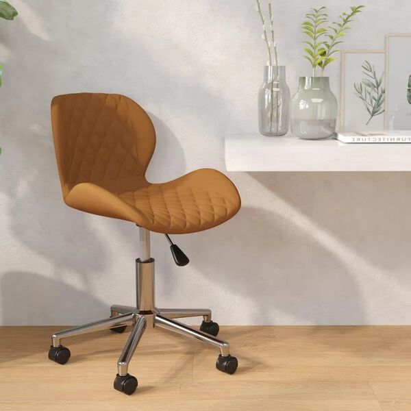 vidaXL Pasukama valgomojo kėdė, rudos spalvos, aksomas