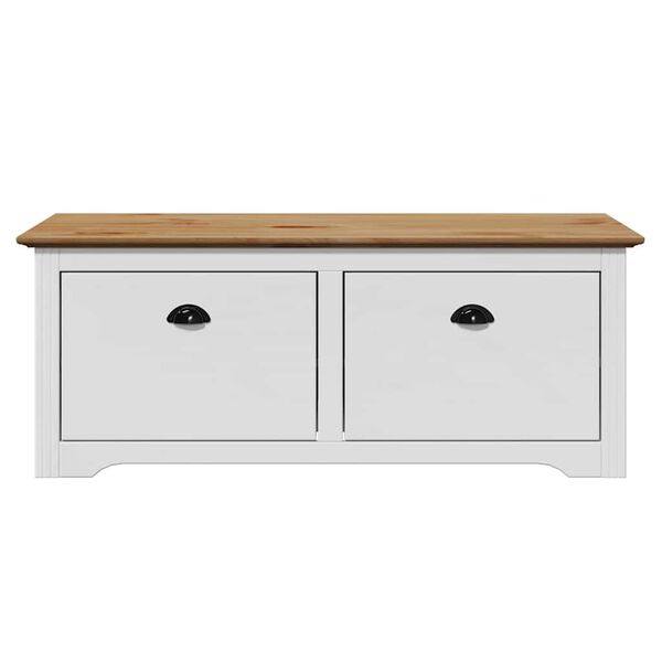 vidaXL Prie&scaron;kambario suolas "BODO" Baltas ir Rudas 114x40x45 cm