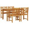 vidaXL Sodo valgomojo komplektas 5 pcs Ruda Kietos akacijos mediena