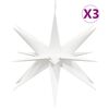 vidaXL Kalėdiniai &scaron;viestuvai su LED, 3vnt., balti, 57cm, sulankstomi