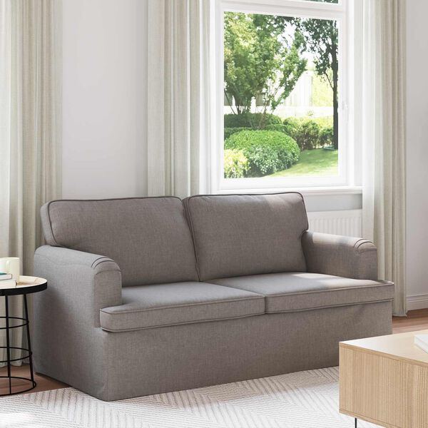 vidaXL Sofa 140cm Taupe Metalas