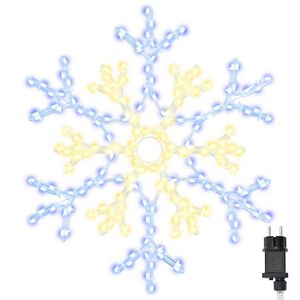 vidaXL Kalėdinis snaigė &Scaron;ilta balta 56 x 49 x 0.7 cm PVC 180 LED