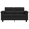 vidaXL Dvivietė sofa, juodos spalvos, 120cm, mikropluošto audinys