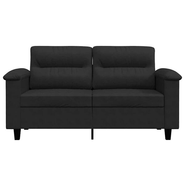 vidaXL Dvivietė sofa, juodos spalvos, 120cm, mikropluošto audinys