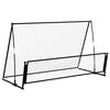 vidaXL 2-1 Futbolo vartai su atmu&scaron;imo sienele, 202x104x120cm, plienas