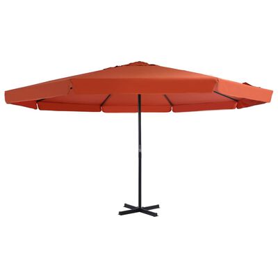 vidaXL Lauko skėtis su aliuminio stulpu, terakota sp., 500 cm