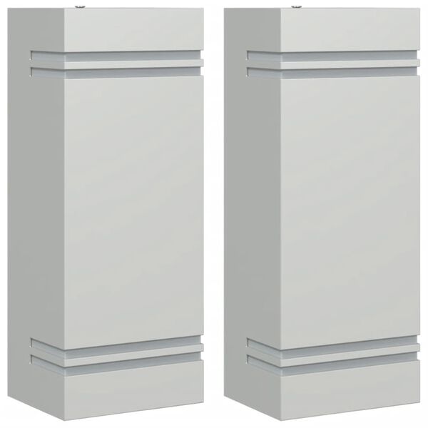 vidaXL Sieniniai lauko &scaron;viestuvai, 2vnt., sidabriniai, plienas