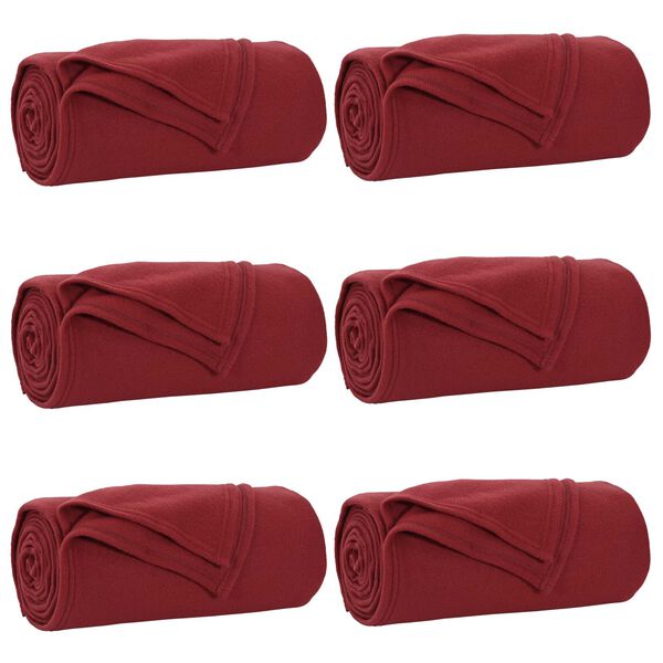 vidaXL Mesti antklodės 6 pcs Bordo raudona 270 x 240 cm Flysas
