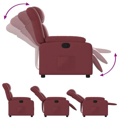 vidaXL Atlošiamas krėslas, raudonojo vyno spalvos, dirbtinė oda