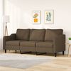 vidaXL Trivietė sofa, rudos spalvos, 210cm, audinys
