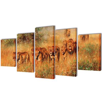 Fotopaveikslas "Liūtai" ant Drobės 100 x 50 cm