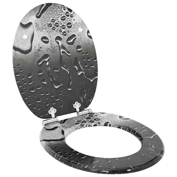 vidaXL Klozeto sėd. 2 d. su mink&scaron;to užd. dang., MDF, su vandens la&scaron;ais