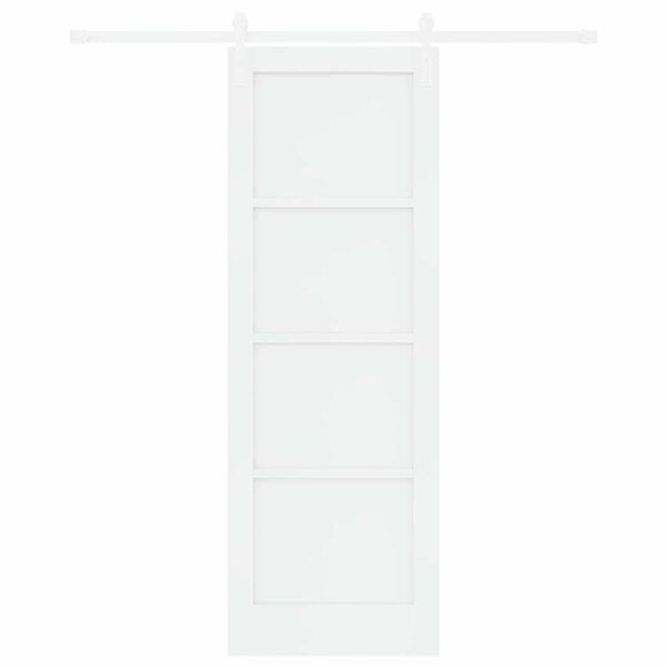 vidaXL Slankios durys Balta 73,5 x 211 cm Kietos pu&scaron;ies mediena