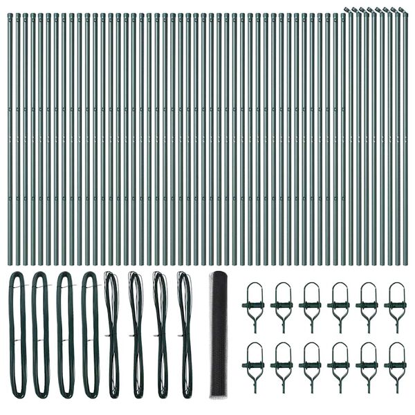 vidaXL Tvorelės stulpas Pilka 100 x 1 m (25 mm tinklas) Plienas ir PVC