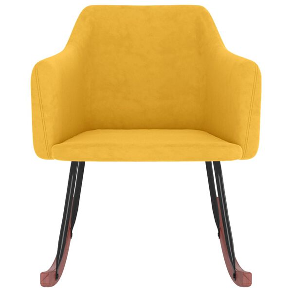 vidaXL Supama kėdė, geltonos spalvos, aksomas